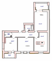 3-комнатная планировка квартиры в доме по адресу Машиностроителей улица №