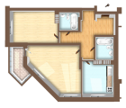 2-комнатная планировка квартиры в доме по адресу Закревского Николая улица 103