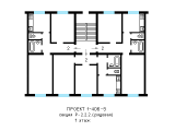 Поэтажная планировка квартир в доме по проекту 1-406-9