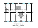 Поверхове планування квартир в будинку по проєкту 1-424-12