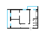 3-комнатная планировка квартиры в доме по проекту 1-447С-41