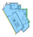 1-комнатная планировка квартиры в доме по адресу Семьи Сосниных улица 4б