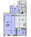 1-комнатная планировка квартиры в доме по адресу Бережанская улица 15 (3)
