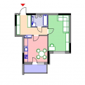 1-комнатная планировка квартиры в доме по адресу Демиевская улица 18