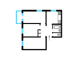 3-комнатная планировка квартиры в доме по проекту 1-464А-20