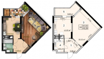 1-комнатная планировка квартиры в доме по адресу Ватутина улица 79