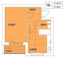 1-комнатная планировка квартиры в доме по адресу Чубинского улица 23