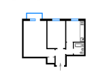 2-кімнатне планування квартири в будинку по проєкту II-29