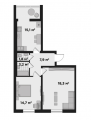 2-комнатная планировка квартиры в доме по адресу Кожедуба Ивана улица 3 (4)