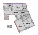 3-комнатная планировка квартиры в доме по адресу Маланюка Евгения улица (Сагайдака Степана улица) 101(30)