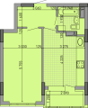 1-комнатная планировка квартиры в доме по адресу Вышгородская улица дом 25