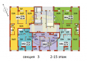 Поэтажная планировка квартир в доме по адресу Отрадный проспект 93/2