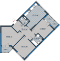 3-комнатная планировка квартиры в доме по адресу Канальная улица 8