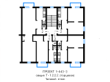 Поэтажная планировка квартир в доме по проекту 1-443-3