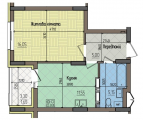 1-комнатная планировка квартиры в доме по адресу Первомайская улица 24б