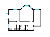 3-комнатная планировка квартиры в доме по проекту 1-204-5