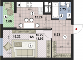 1-комнатная планировка квартиры в доме по адресу Черновола Вячеслава улица дом 6