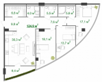 3-кімнатне планування квартири в будинку за адресою Старонаводницька вулиця 16б (Г)