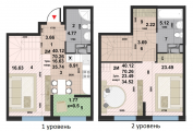 2-комнатная планировка квартиры в доме по адресу Панорамная улица 2д