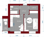 1-комнатная планировка квартиры в доме по адресу Соборная улица 2к (2)