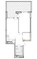 1-комнатная планировка квартиры в доме по адресу Правды проспект 13.4
