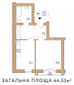 1-комнатная планировка квартиры в доме по адресу Пожарского (Троещина) улица 16б