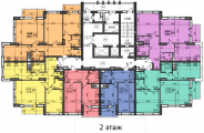 Поэтажная планировка квартир в доме по адресу Коласа Якуба улица 2в