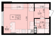 1-комнатная планировка квартиры в доме по адресу Милославская улица 20
