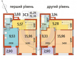 3-комнатная планировка квартиры в доме по адресу Отрадный проспект 93/2