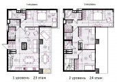 5-комнатная планировка квартиры в доме по адресу Дегтяревская улица 17-19