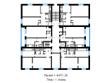 Поэтажная планировка квартир в доме по проекту 1-447С-26