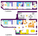 3-комнатная планировка квартиры в доме по адресу Рыльского Тадея бульвар 1