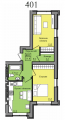 2-комнатная планировка квартиры в доме по адресу Амосова улица 63 (7)