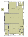 2-комнатная планировка квартиры в доме по адресу Выговского Ивана улица (Гречко маршала улица) 10 (7)