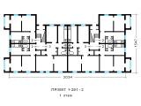 Поэтажная планировка квартир в доме по проекту 1-281-2