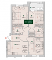 3-комнатная планировка квартиры в доме по адресу Днепроводская улица 1 (2)