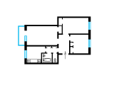 3-комнатная планировка квартиры в доме по проекту БК-3