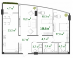 3-комнатная планировка квартиры в доме по адресу Старонаводницкая улица 16б (Г)