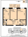 2-комнатная планировка квартиры в доме по адресу Заболотного академика улица №148к1