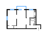 2-комнатная планировка квартиры в доме по проекту 13-01