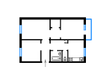 3-комнатная планировка квартиры в доме по проекту 182 Мобиль
