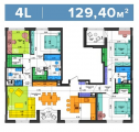 4-комнатная планировка квартиры в доме по адресу Салютная улица 2б (16)
