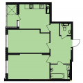 2-кімнатне планування квартири в будинку за адресою Каблукова академіка вулиця 25