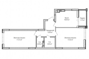 2-комнатная планировка квартиры в доме по адресу Озерный переулок дом 1