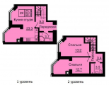 2-комнатная планировка квартиры в доме по адресу Амосова академика улица 67