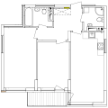 2-комнатная планировка квартиры в доме по адресу Правды / Выговского №8.2
