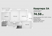 3-комнатная планировка квартиры в доме по адресу Банковская улица 23