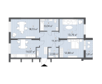 3-комнатная планировка квартиры в доме по адресу Ревуцкого улица 40в