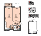 1-комнатная планировка квартиры в доме по адресу Туманяна Ованеса улица 1а