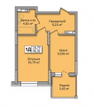 1-комнатная планировка квартиры в доме по адресу Кондратюка Юрия улица 1